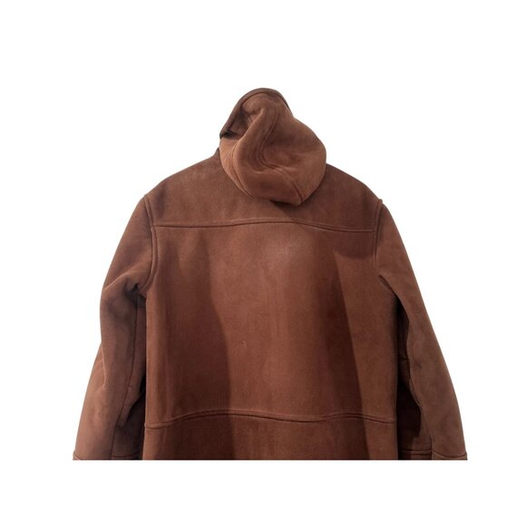 Vintage Ralph Lauren Faux Shearling Duffle Coat Women Small Brown Hooded Western - Picture 10 of 16